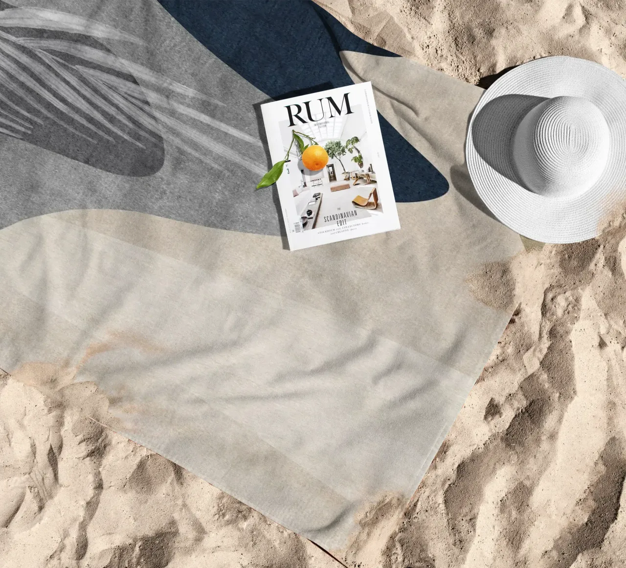 abstract shapes and sheet telo mare da vintageshop