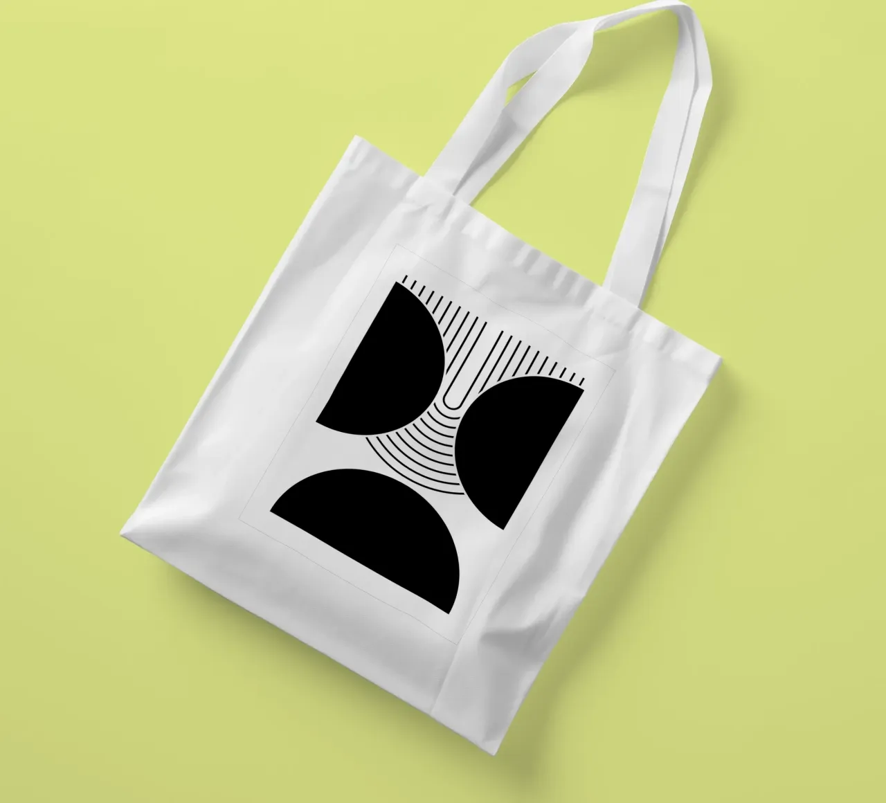 forme geometriche in bianco e nero borsa in juta da Bacsic Design