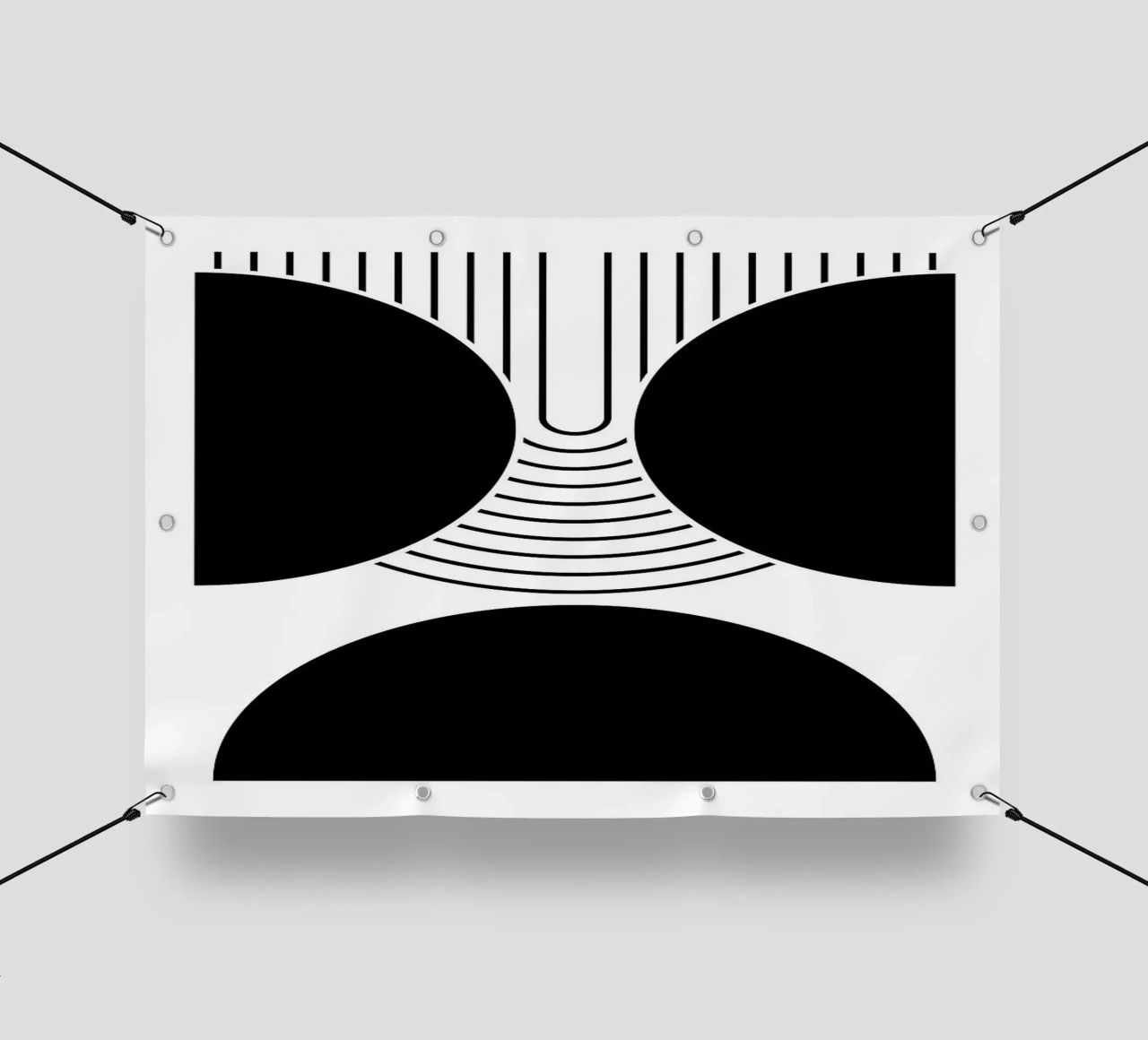 forme geometriche in bianco e nero telo in pvc da Bacsic Design