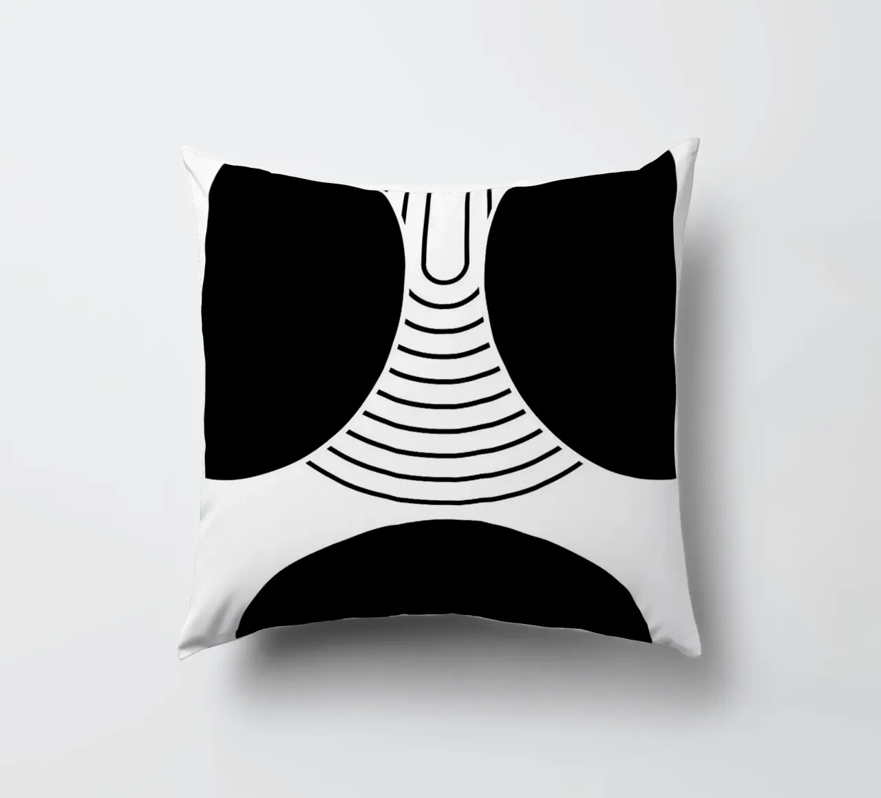 formas geométricas en blanco y negro cojín de Bacsic Design