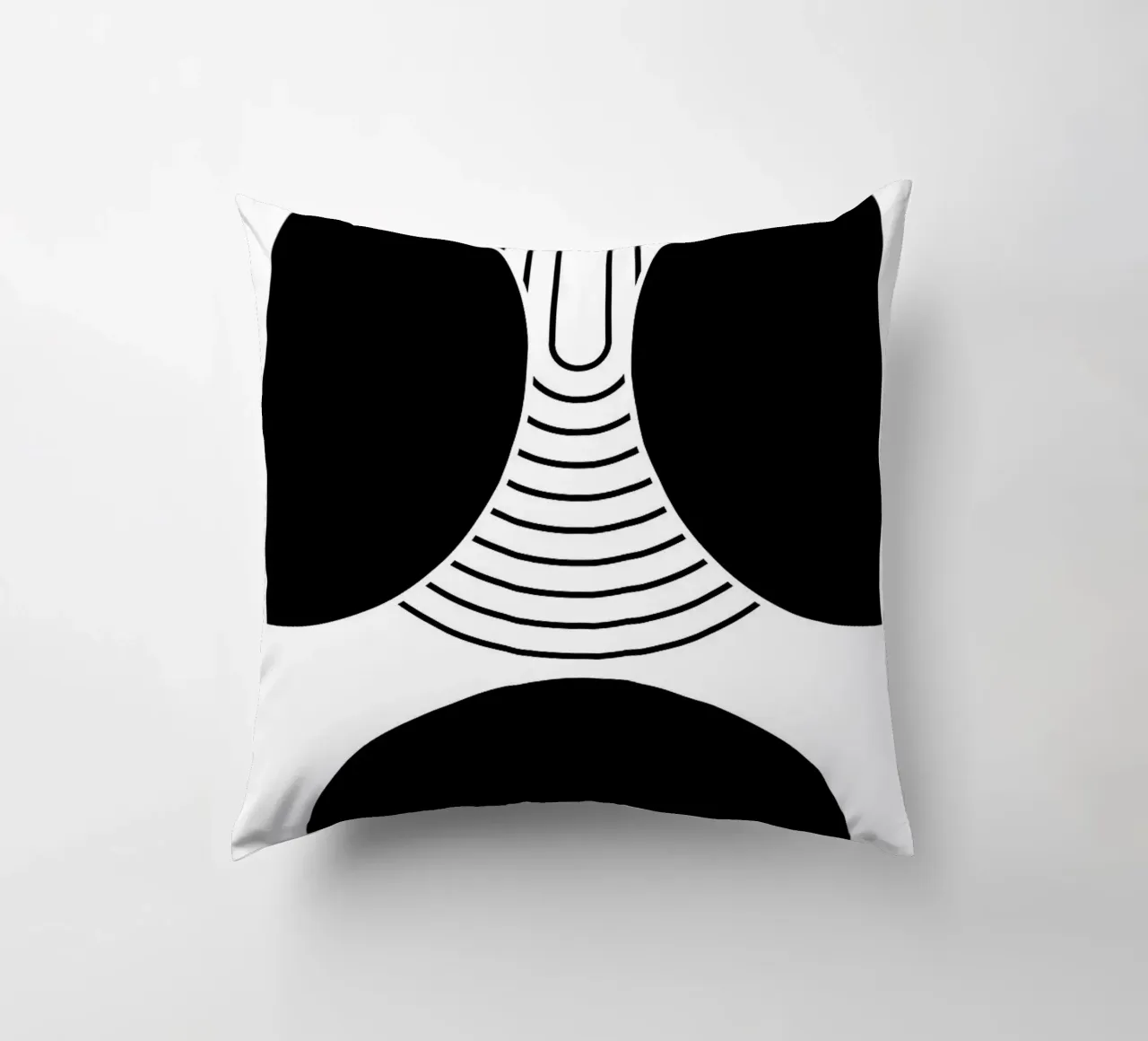 formas geométricas en blanco y negro cojín de Bacsic Design