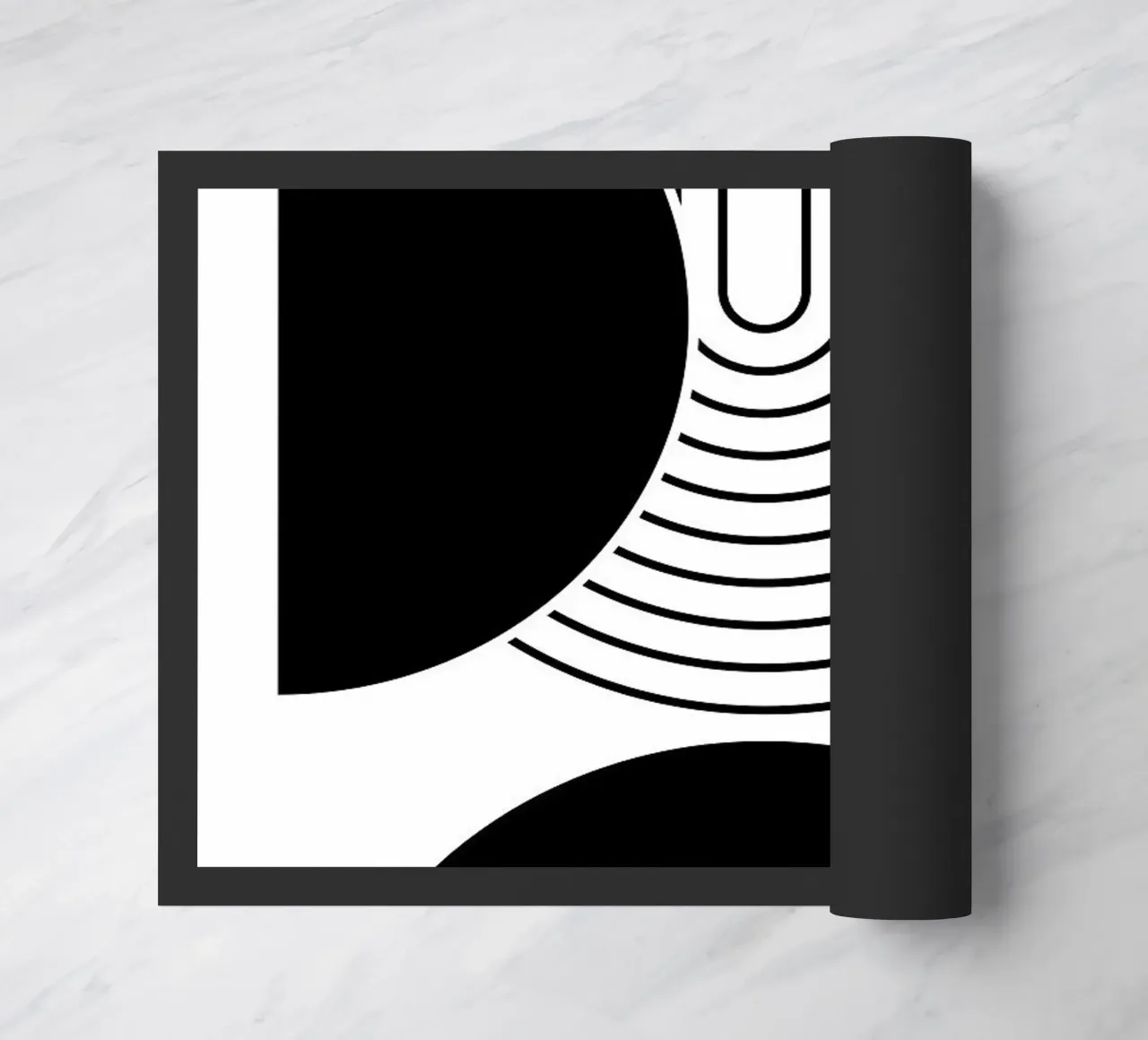 formas geométricas en blanco y negro felpudo de Bacsic Design