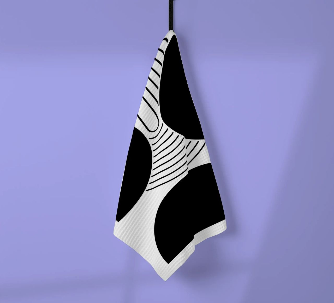 forme geometriche in bianco e nero canovaccio da cucina da Bacsic Design