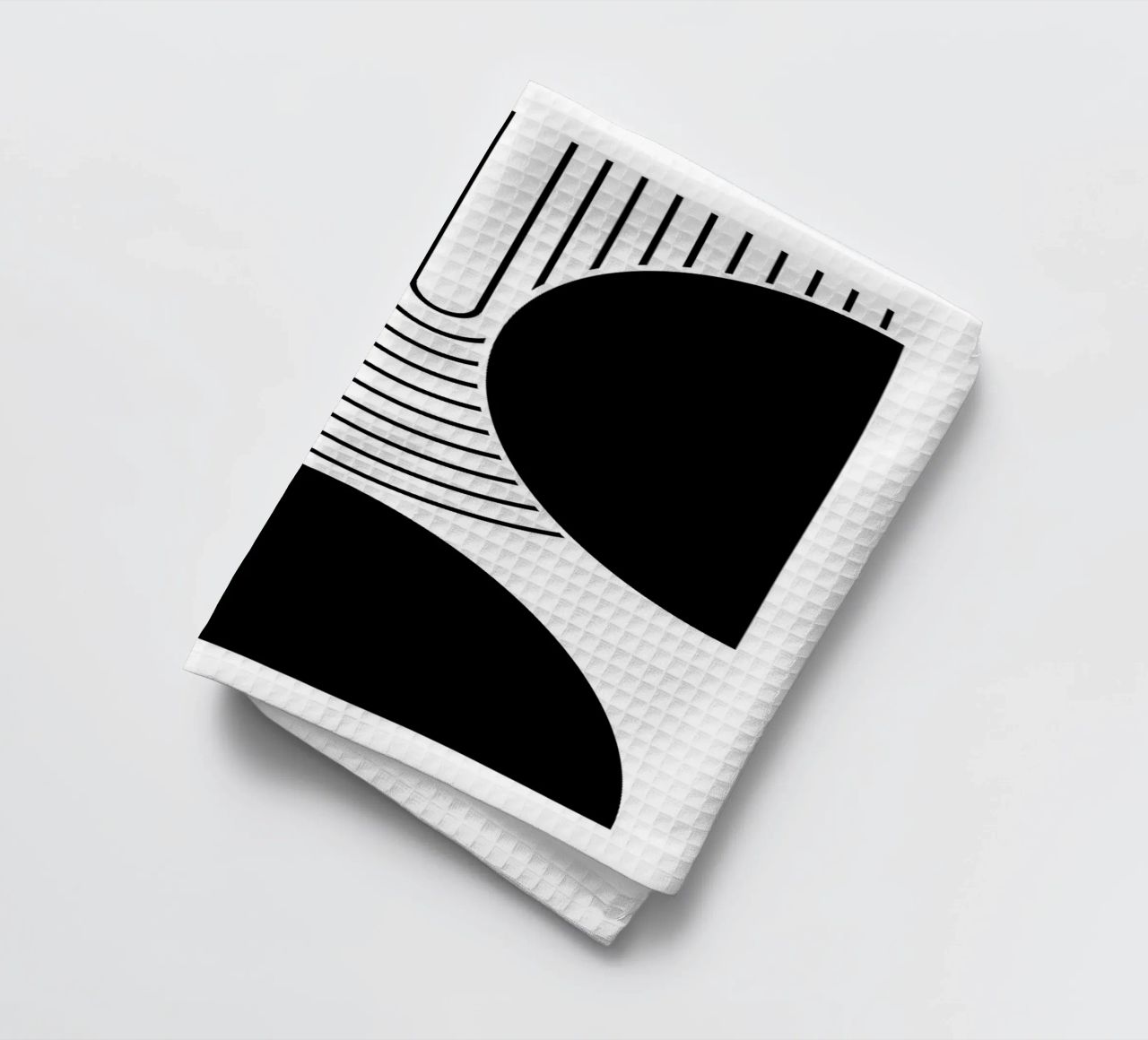 forme geometriche in bianco e nero canovaccio da cucina da Bacsic Design
