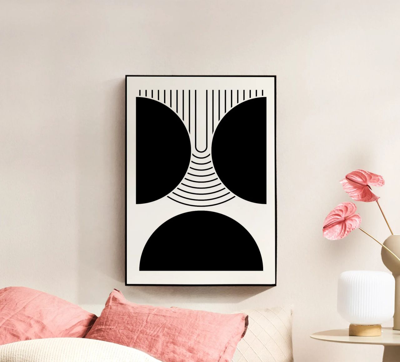 forme geometriche in bianco e nero plexiglass da Bacsic Design