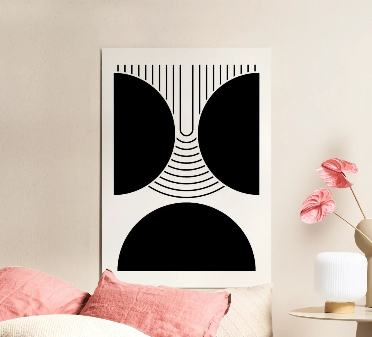 forme geometriche in bianco e nero alluminio dibond da Bacsic Design