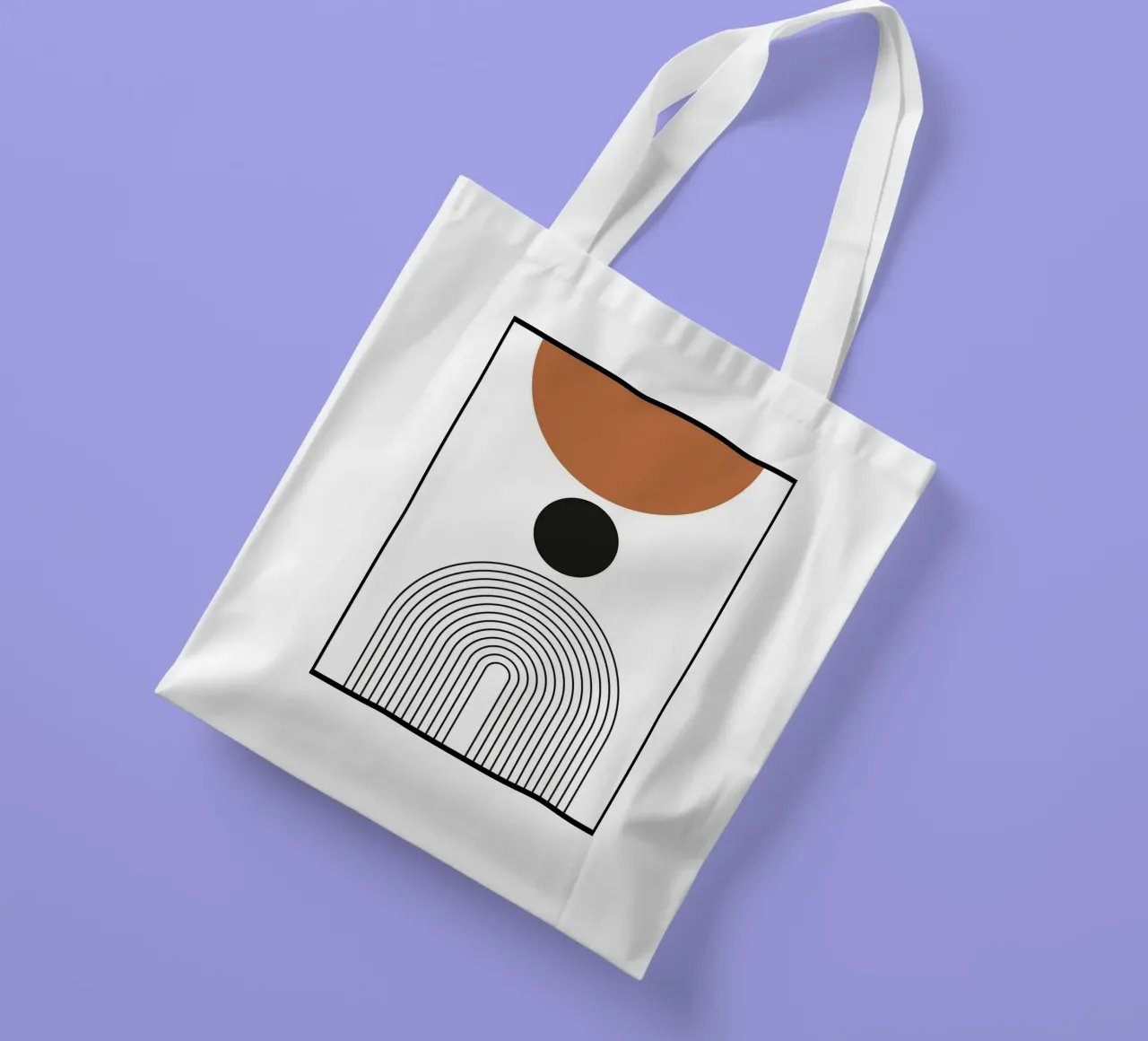 cerchio linee curve borsa in juta da Bacsic Design