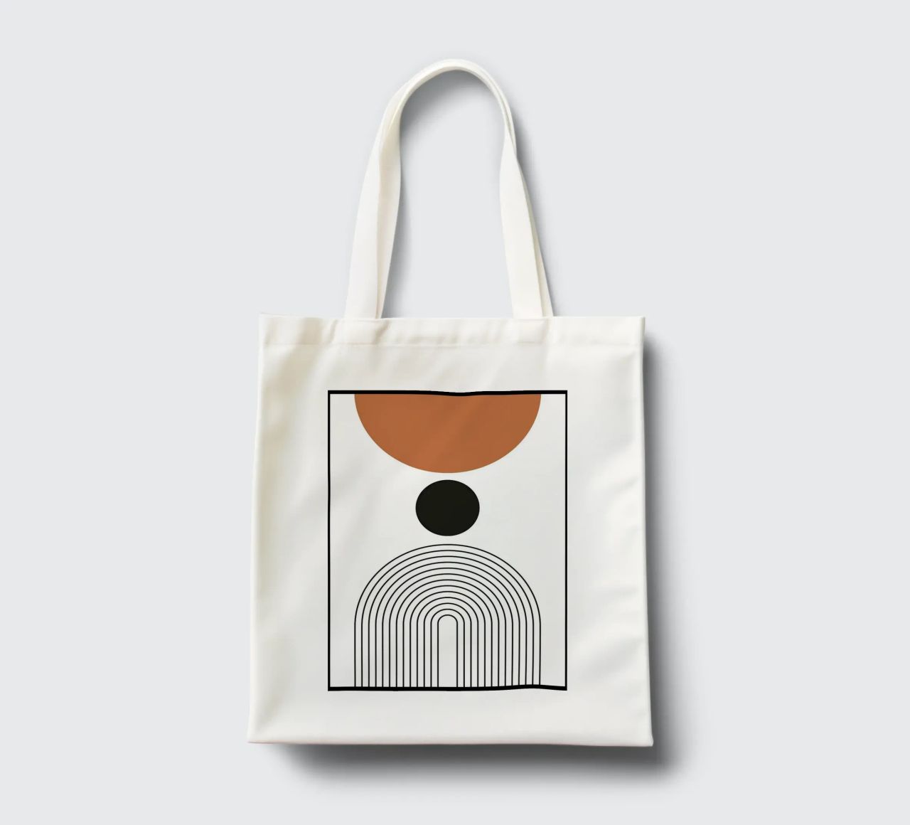 cerchio linee curve borsa in juta da Bacsic Design