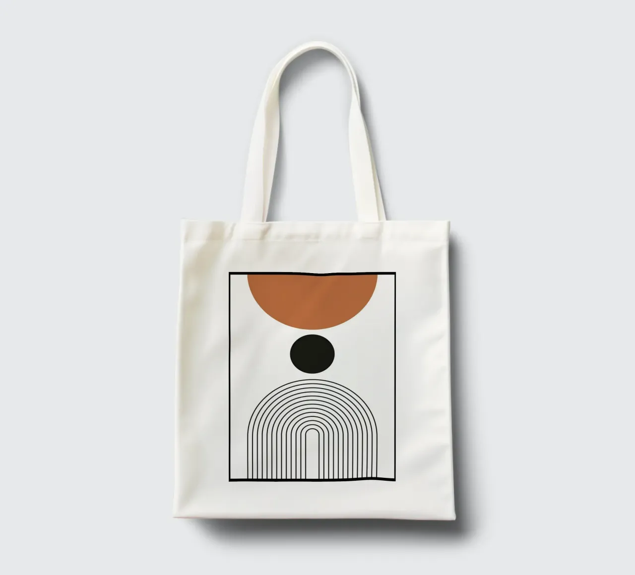 cerchio linee curve borsa in juta da Bacsic Design