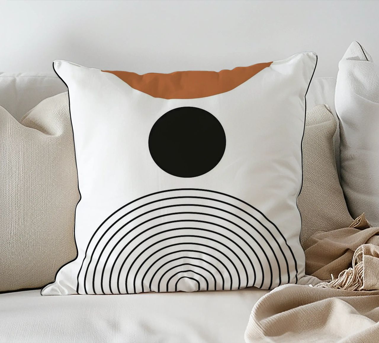cerchio linee curve cuscino da Bacsic Design