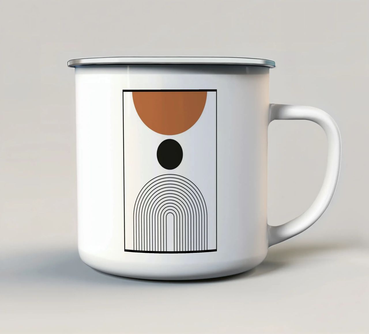 cerchio linee curve tazza in smalto da Bacsic Design