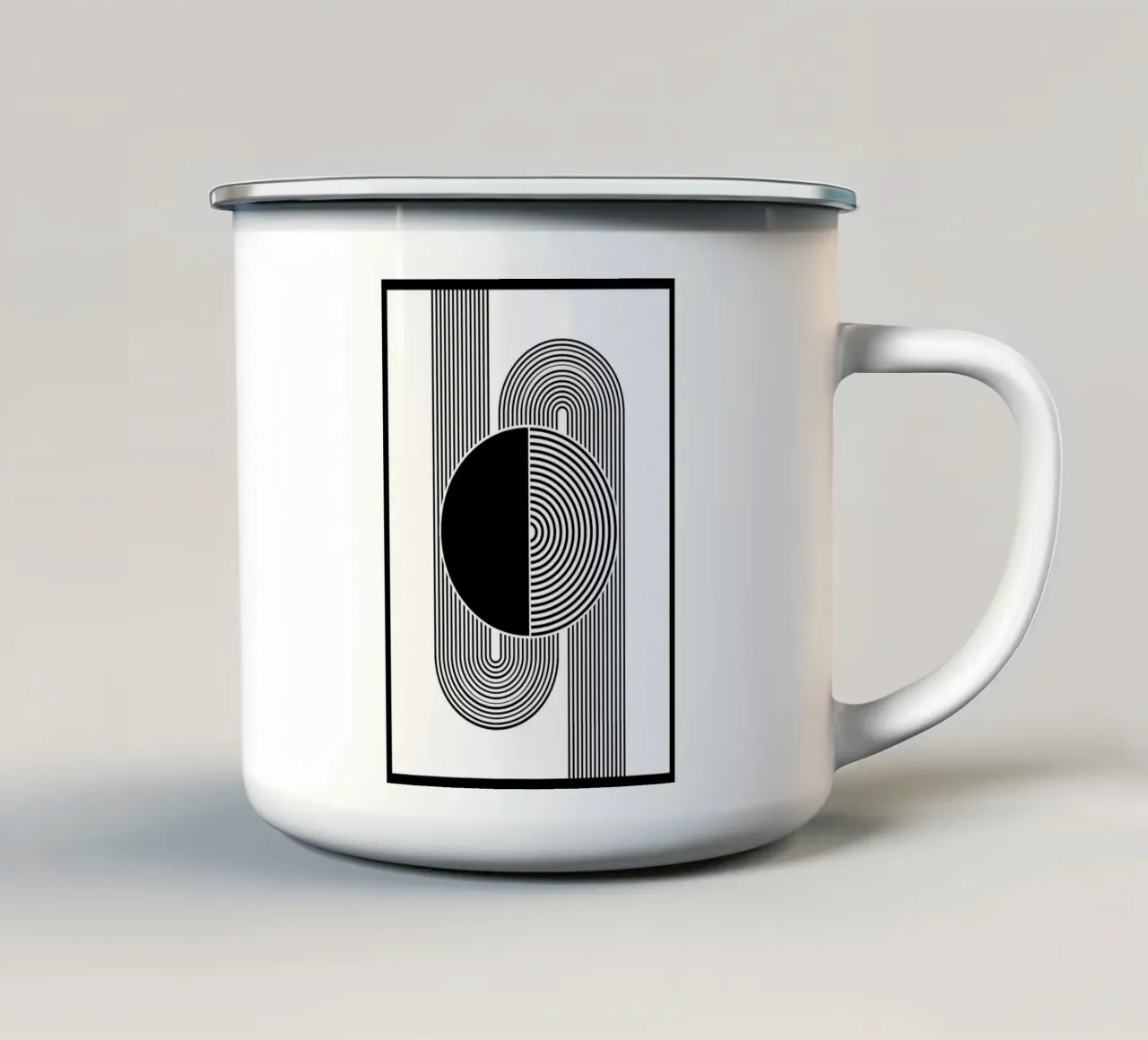 cerchi linee strisce tazza in smalto da Bacsic Design