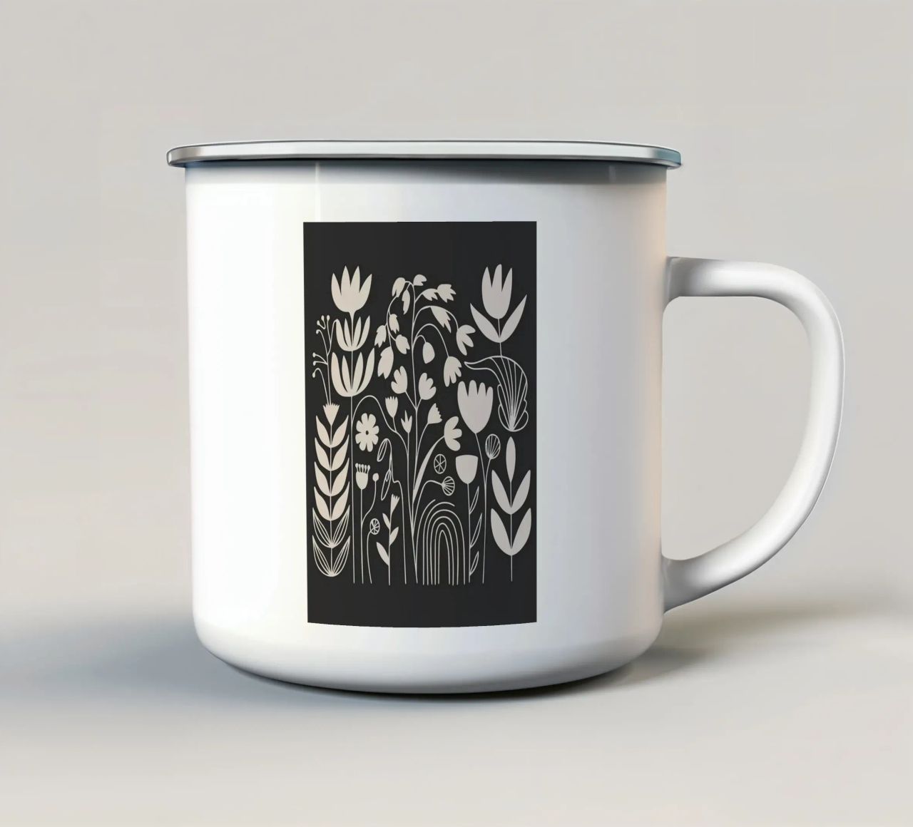 fiori floreali botanici tazza in smalto da Bacsic Design