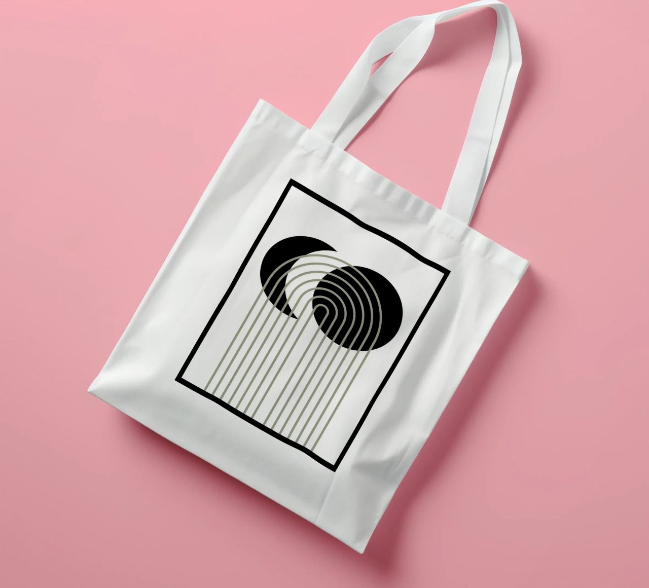 cerchi archi linee curve borsa in juta da Bacsic Design