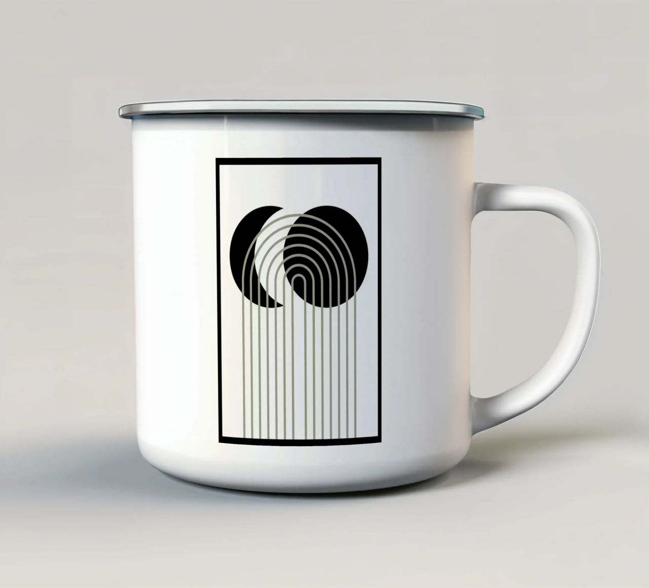 cerchi archi linee curve tazza in smalto da Bacsic Design