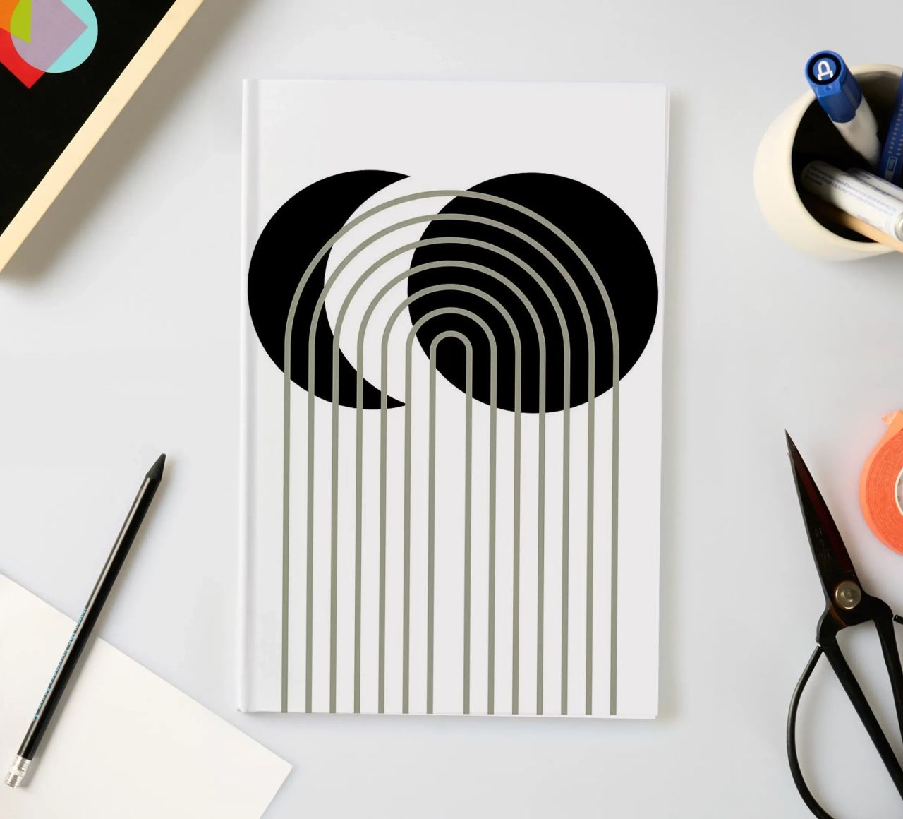 circles arcs curved lines notebook by Bacsic Design