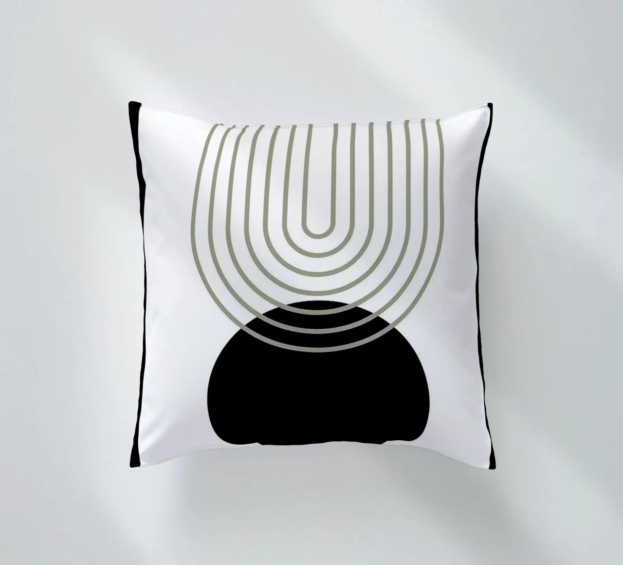 cerchio nero linee concentriche cuscino da Bacsic Design