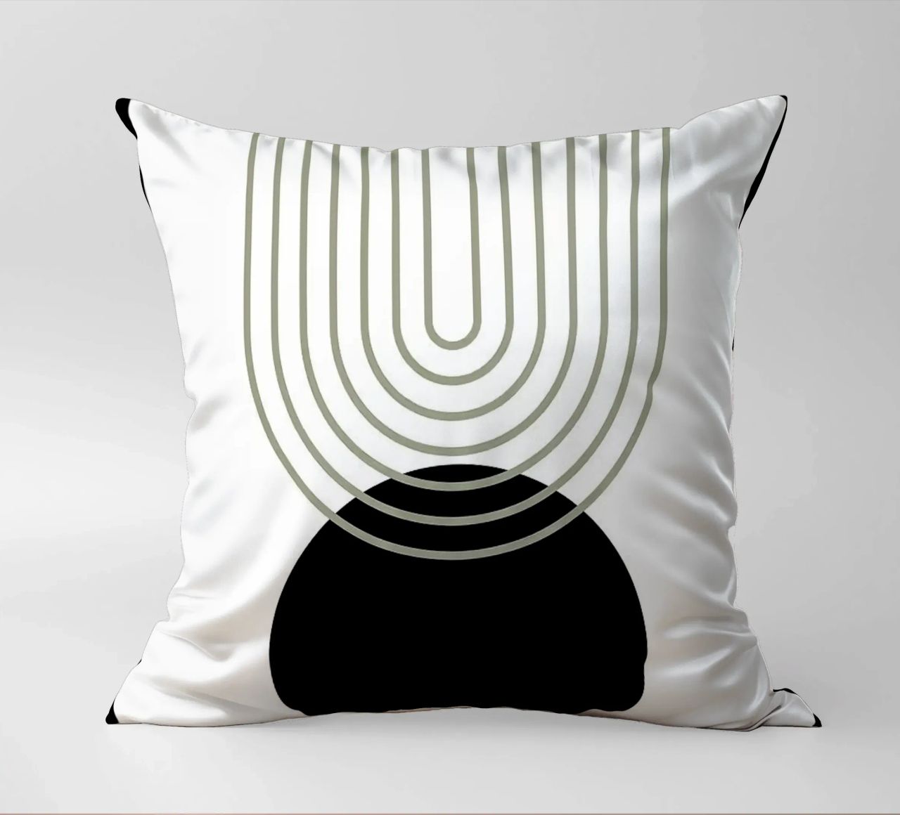 cerchio nero linee concentriche cuscino da Bacsic Design