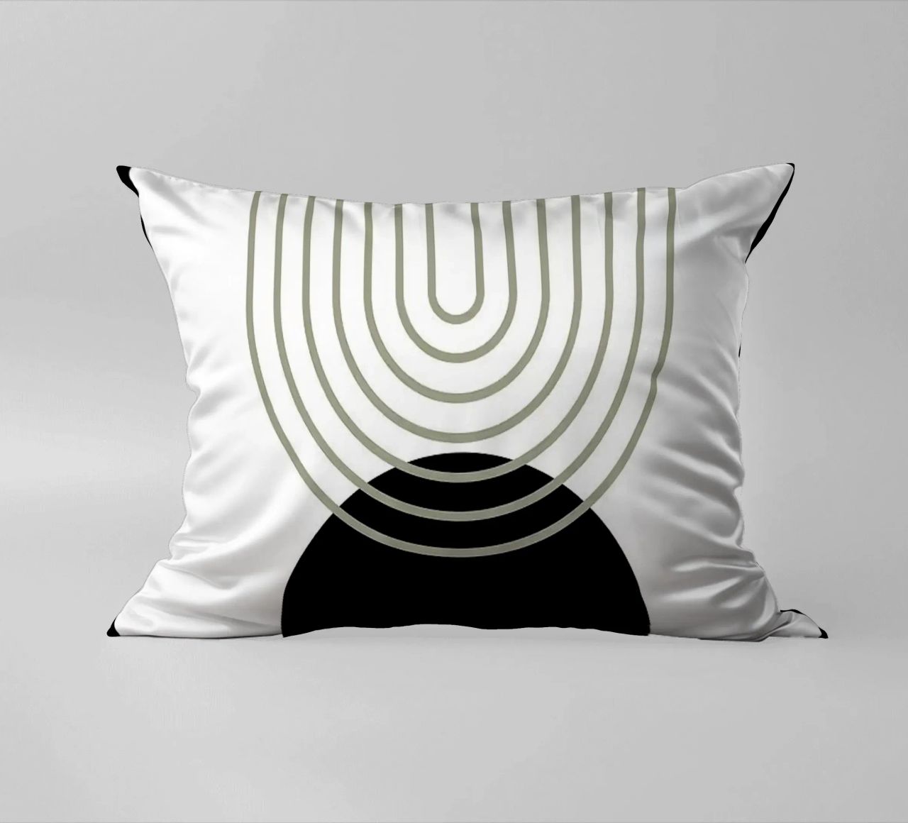 cerchio nero linee concentriche cuscino da Bacsic Design