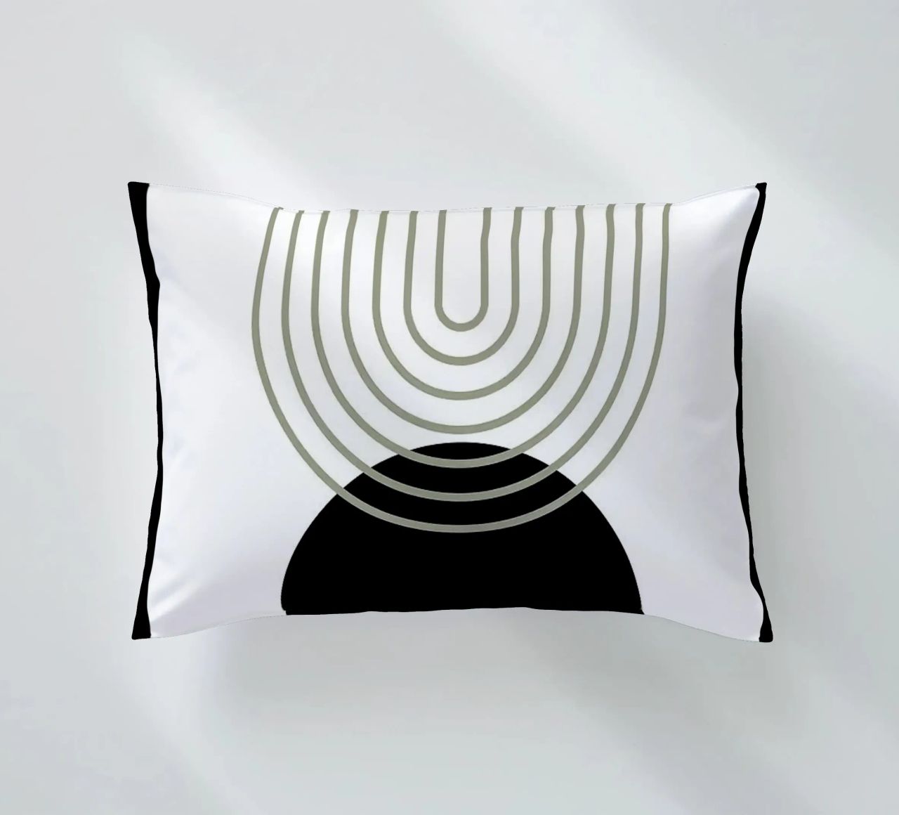cerchio nero linee concentriche cuscino da Bacsic Design
