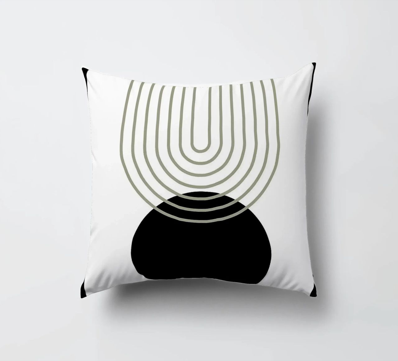 cerchio nero linee concentriche cuscino da Bacsic Design