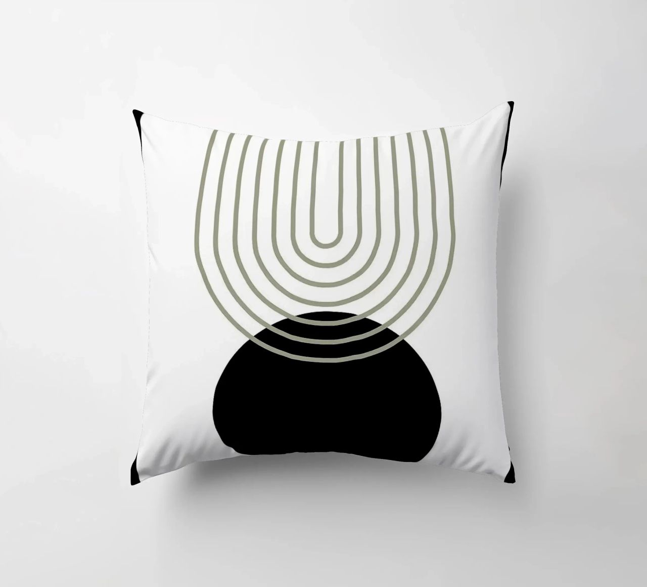 cerchio nero linee concentriche cuscino da Bacsic Design