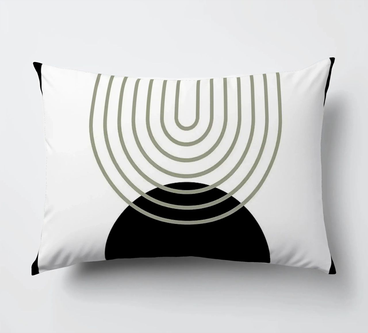 cerchio nero linee concentriche cuscino da Bacsic Design