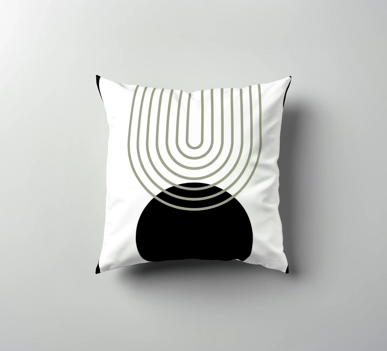 cerchio nero linee concentriche cuscino da Bacsic Design