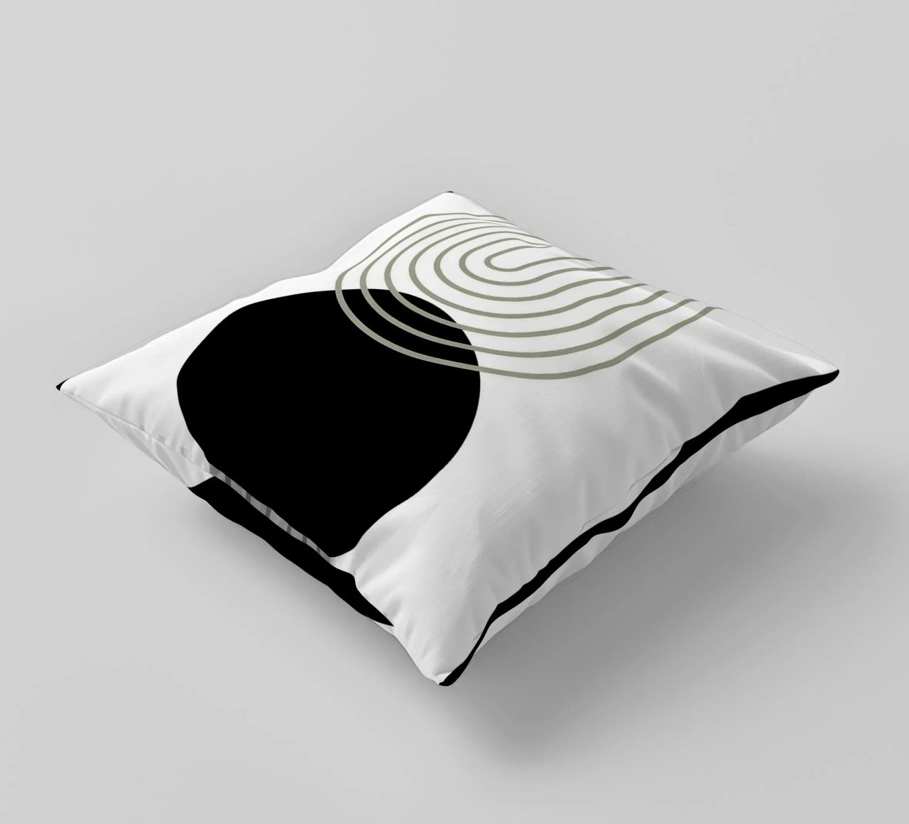 cerchio nero linee concentriche cuscino da Bacsic Design