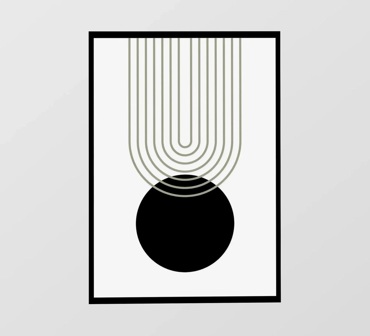 cerchio nero linee concentriche telo in pvc da Bacsic Design