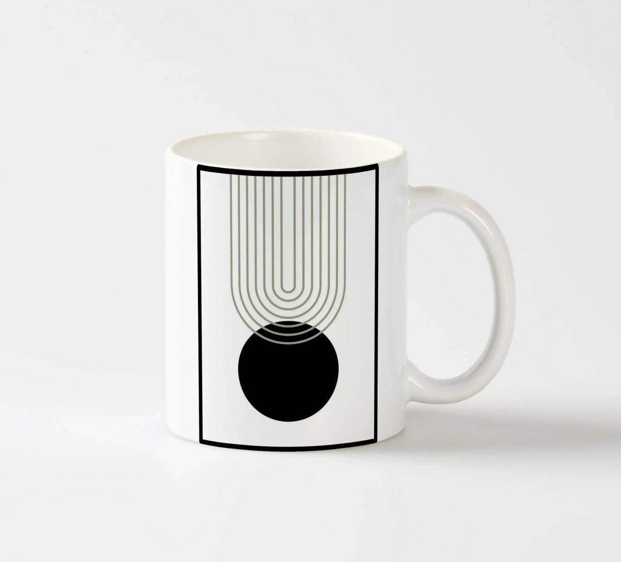 cerchio nero linee concentriche tazza in ceramica da Bacsic Design