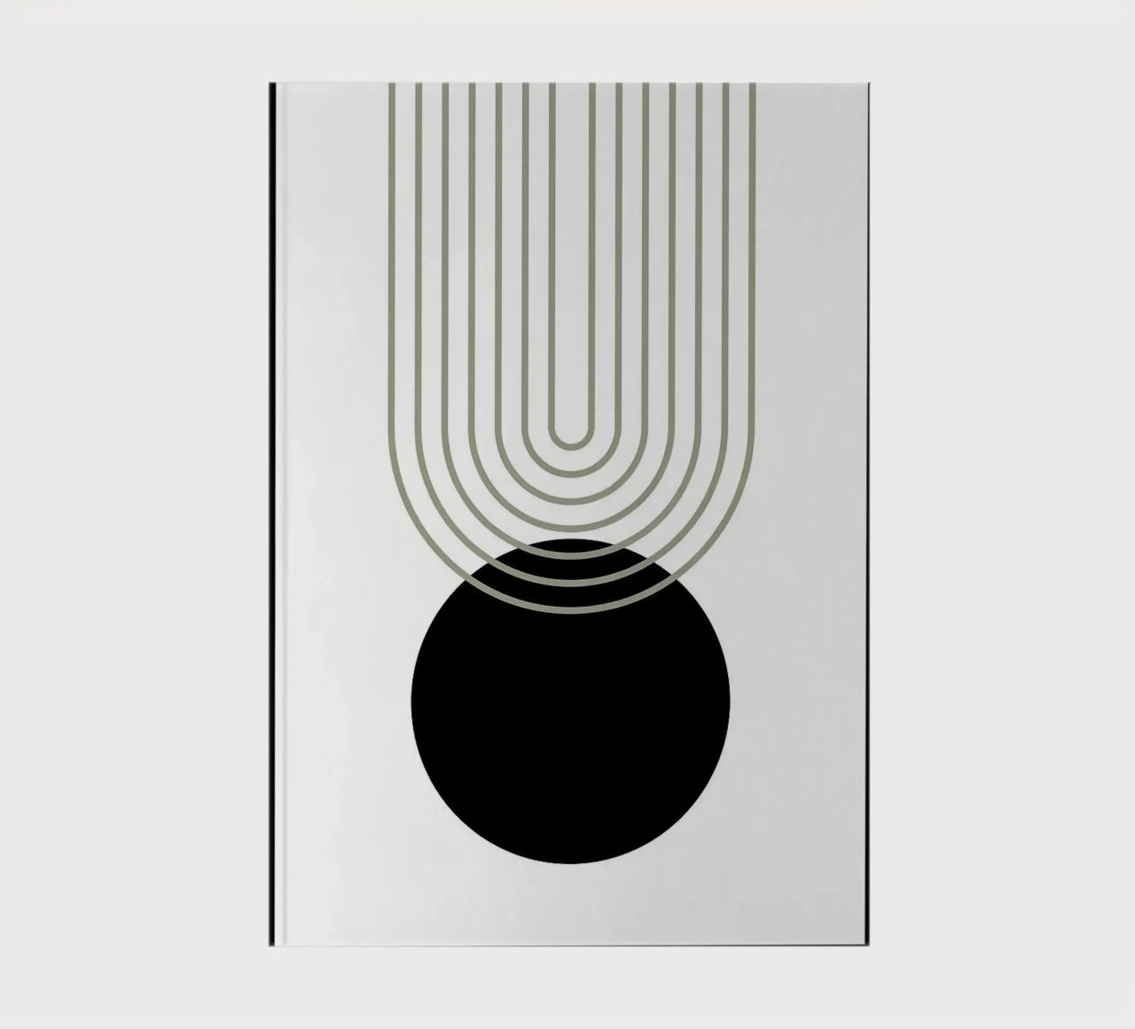 black circle concentric lines notebook by Bacsic Design