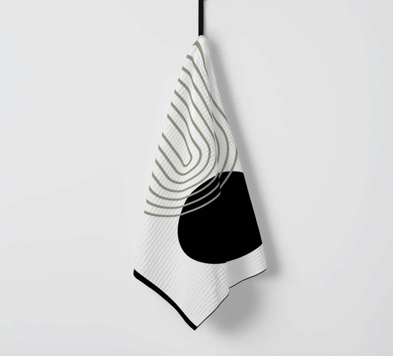 cerchio nero linee concentriche canovaccio da cucina da Bacsic Design