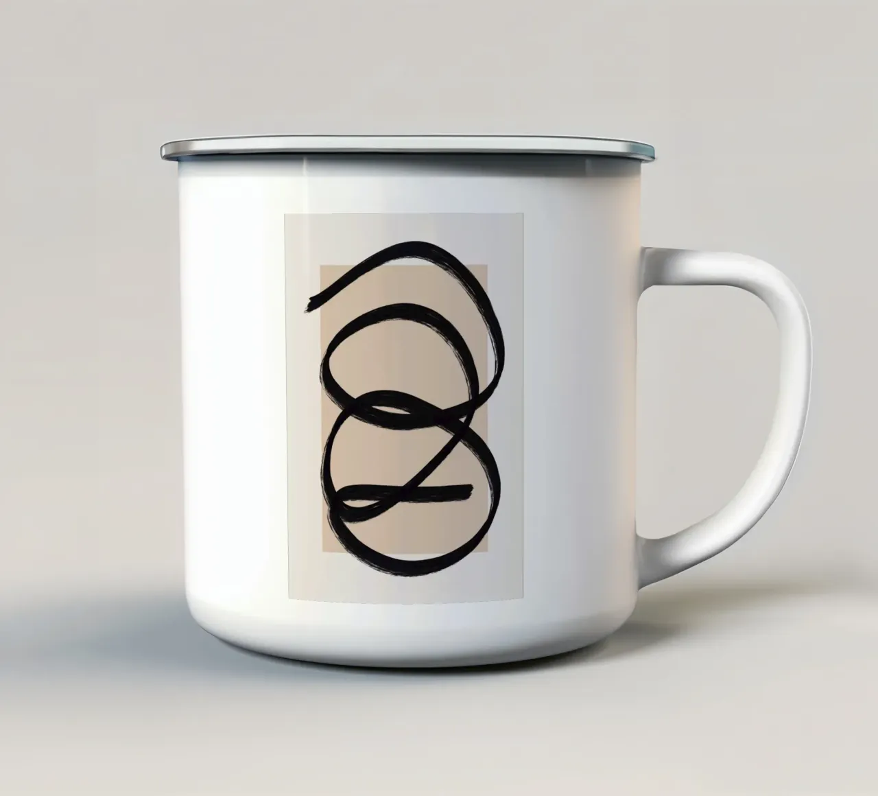 Line art astratto 05 tazza in smalto da Little Dean
