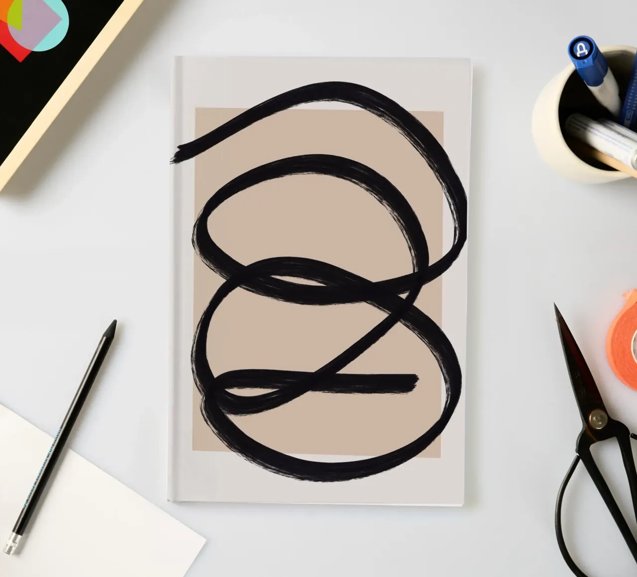 Line art abstract 05 notebook by Little Dean