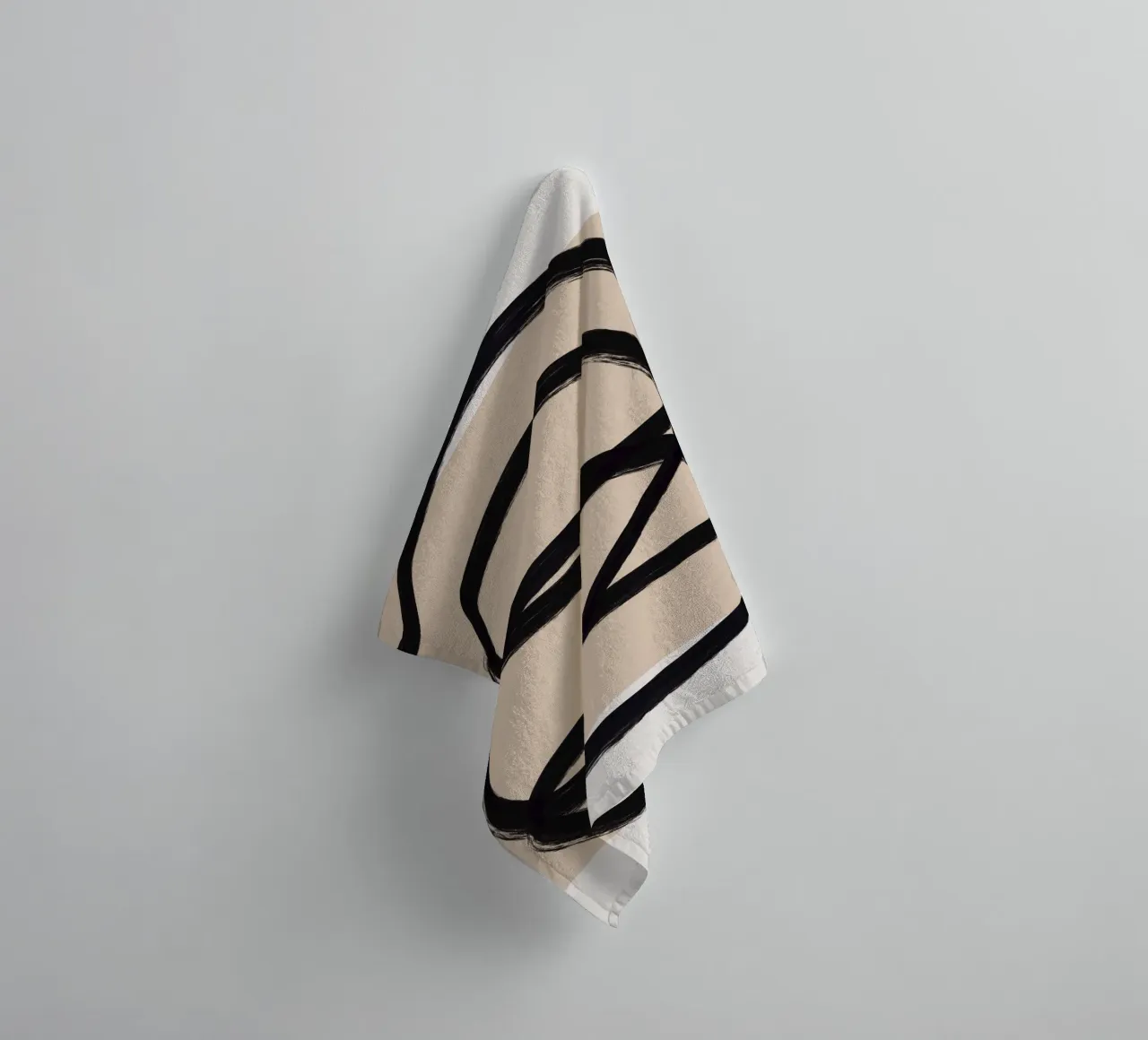 Line art abstract 05 towel by Little Dean