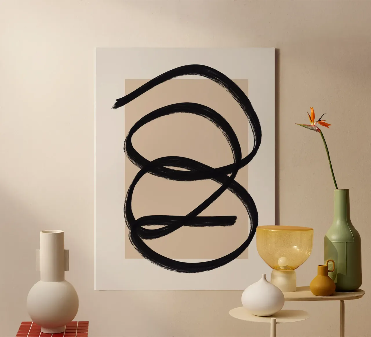 Line art abstract 05 canvas by Little Dean