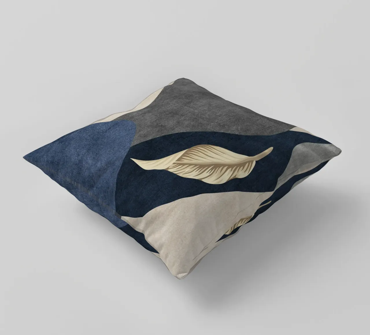 abstract shapes and 3d gold leaf cuscino da vintageshop