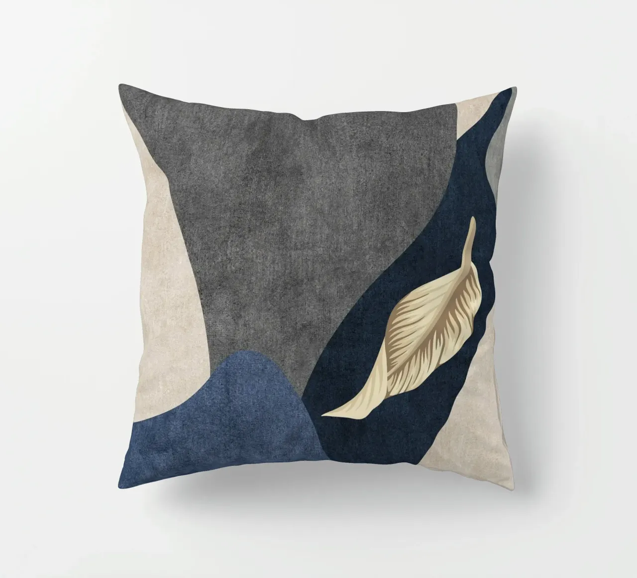abstract shapes and 3d gold leaf cuscino da vintageshop