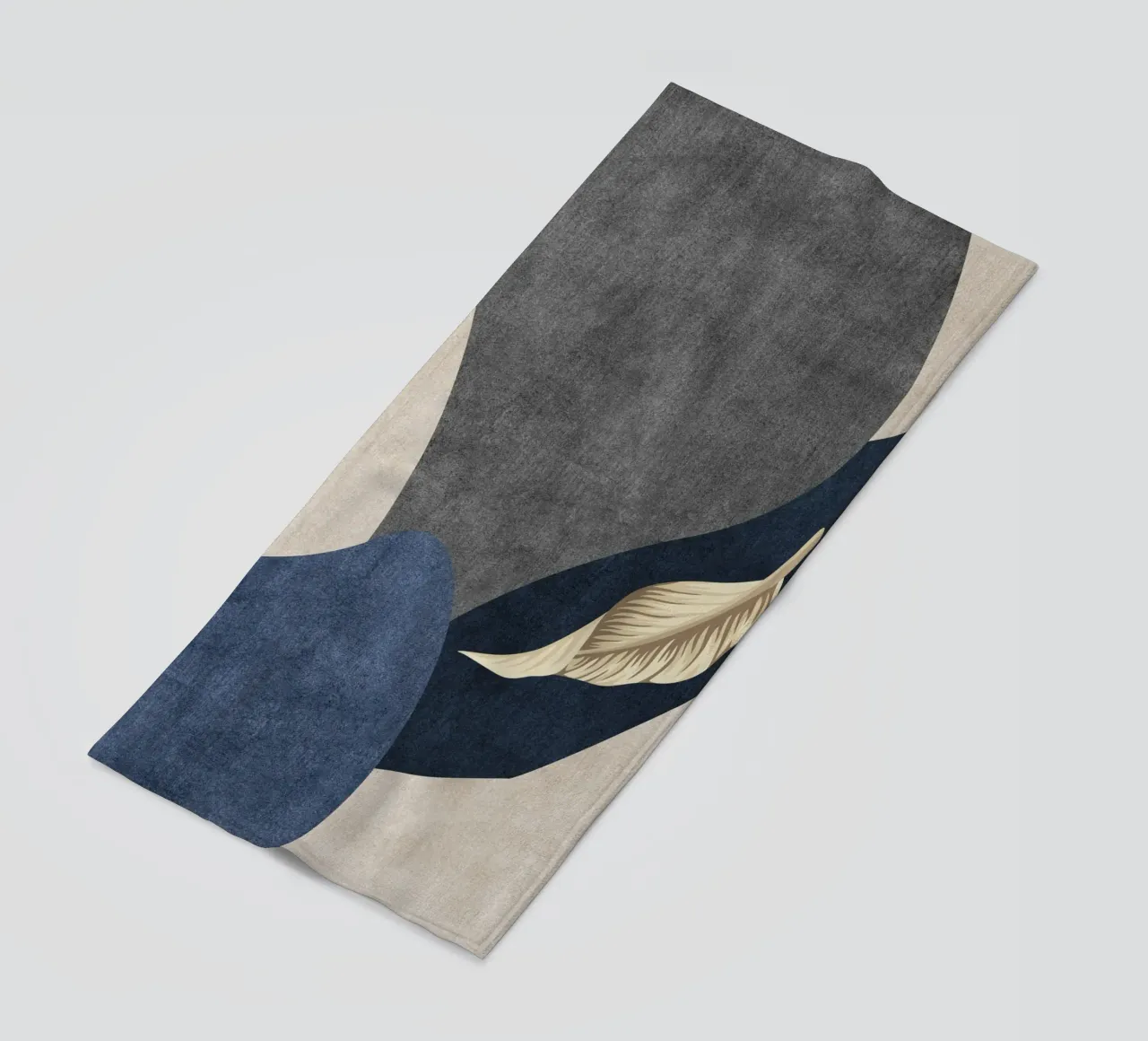 abstract shapes and 3d gold leaf telo mare da vintageshop