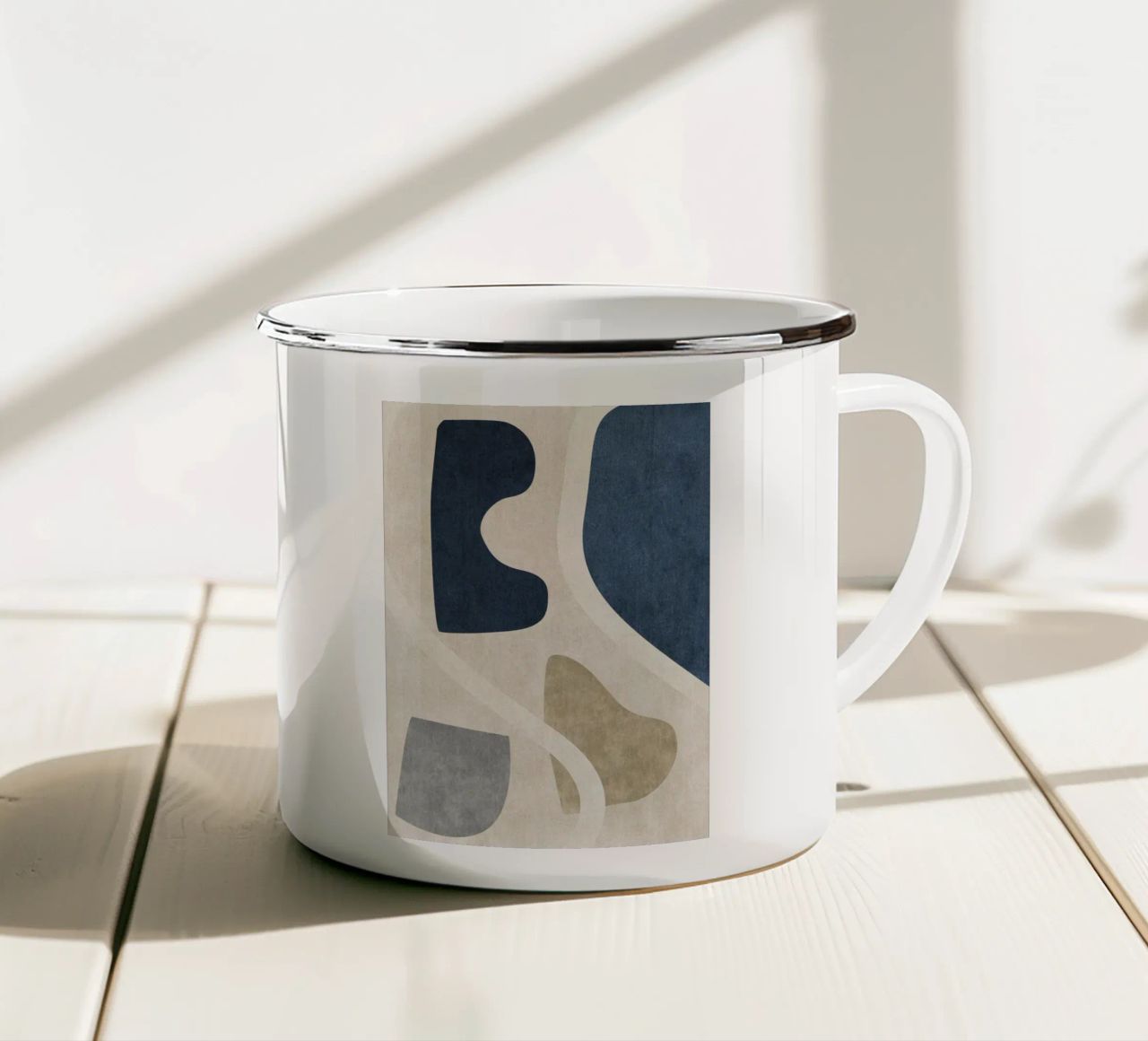 abstract organic shapes tazza in smalto da vintageshop