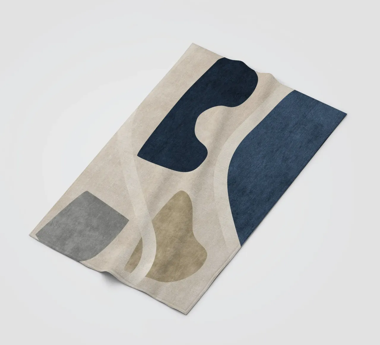 abstract organic shapes plaid polaire de vintageshop
