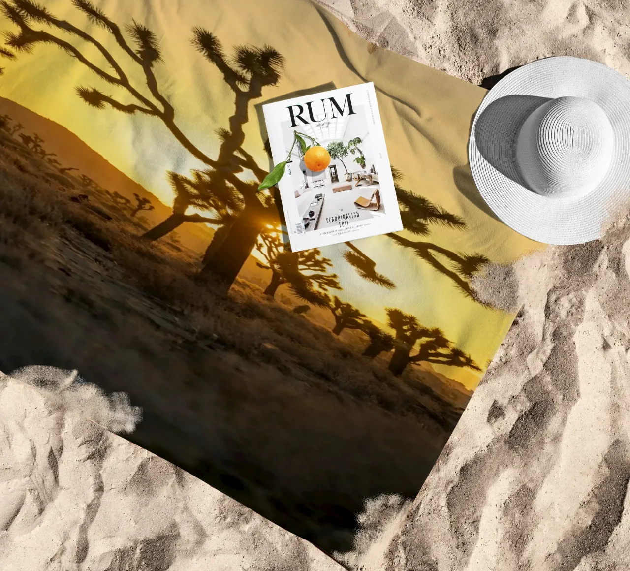 joshua tree desert beach towel by Earthly Visions