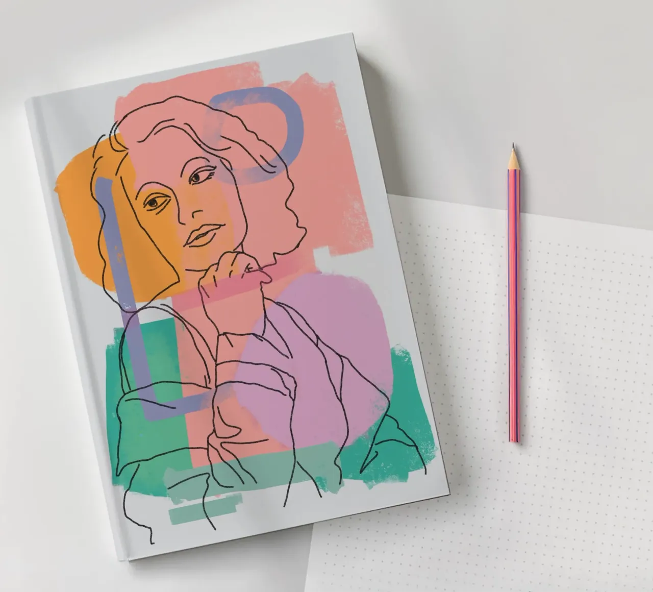 Line art portrait x notebook by Little Dean