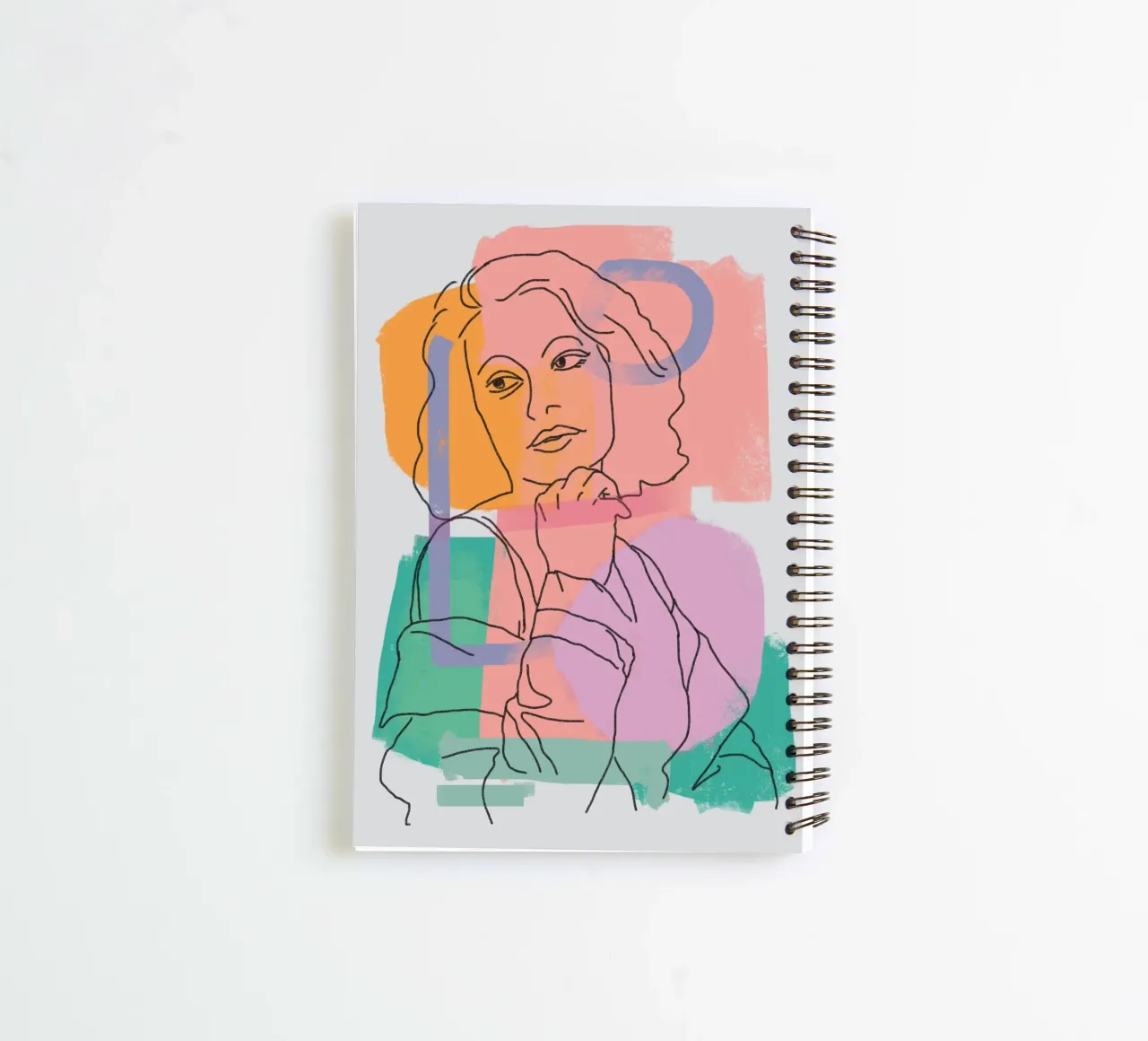 Line art portrait x spiral notebook by Little Dean