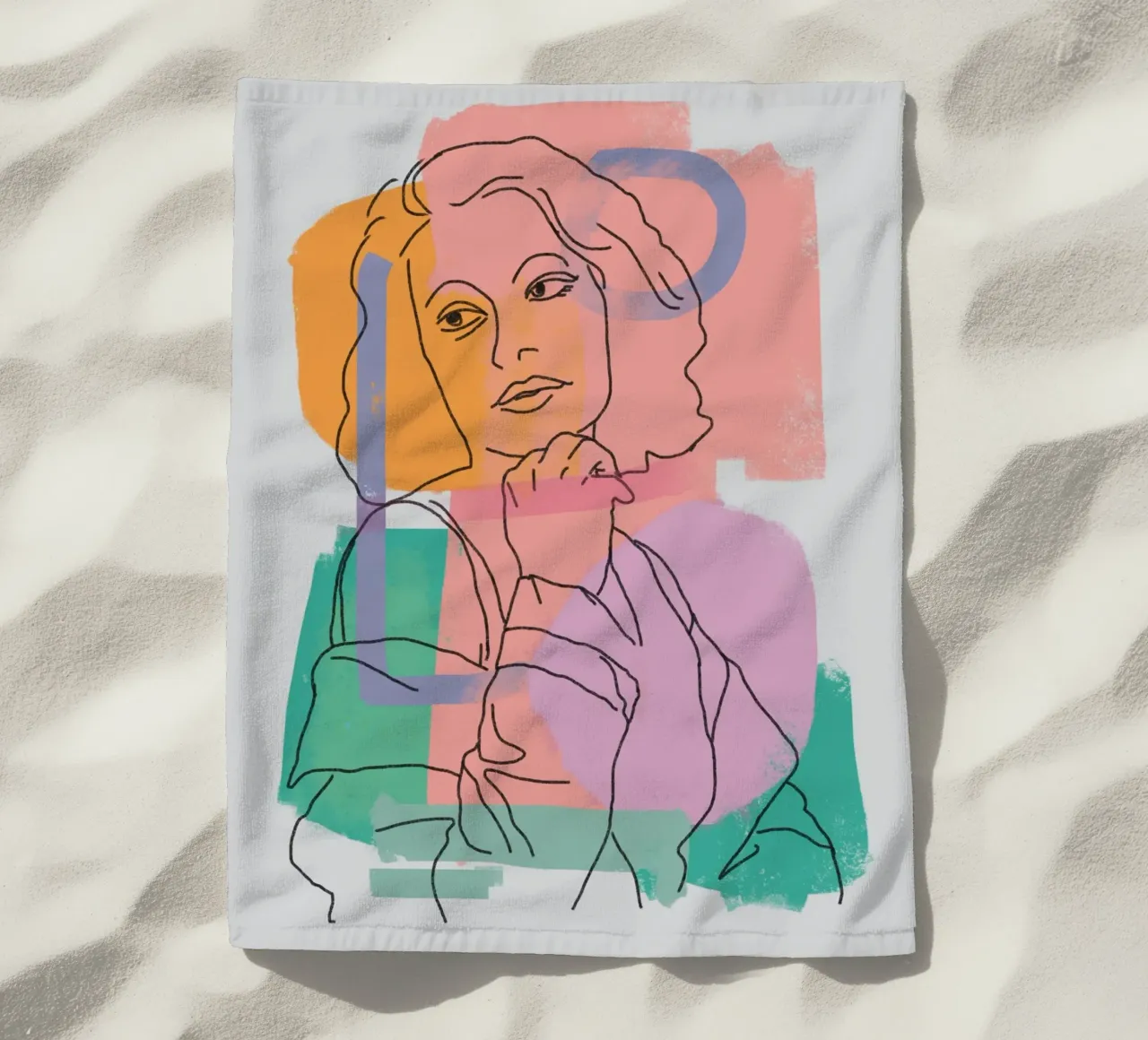 Ritratto lineare x telo mare da Little Dean