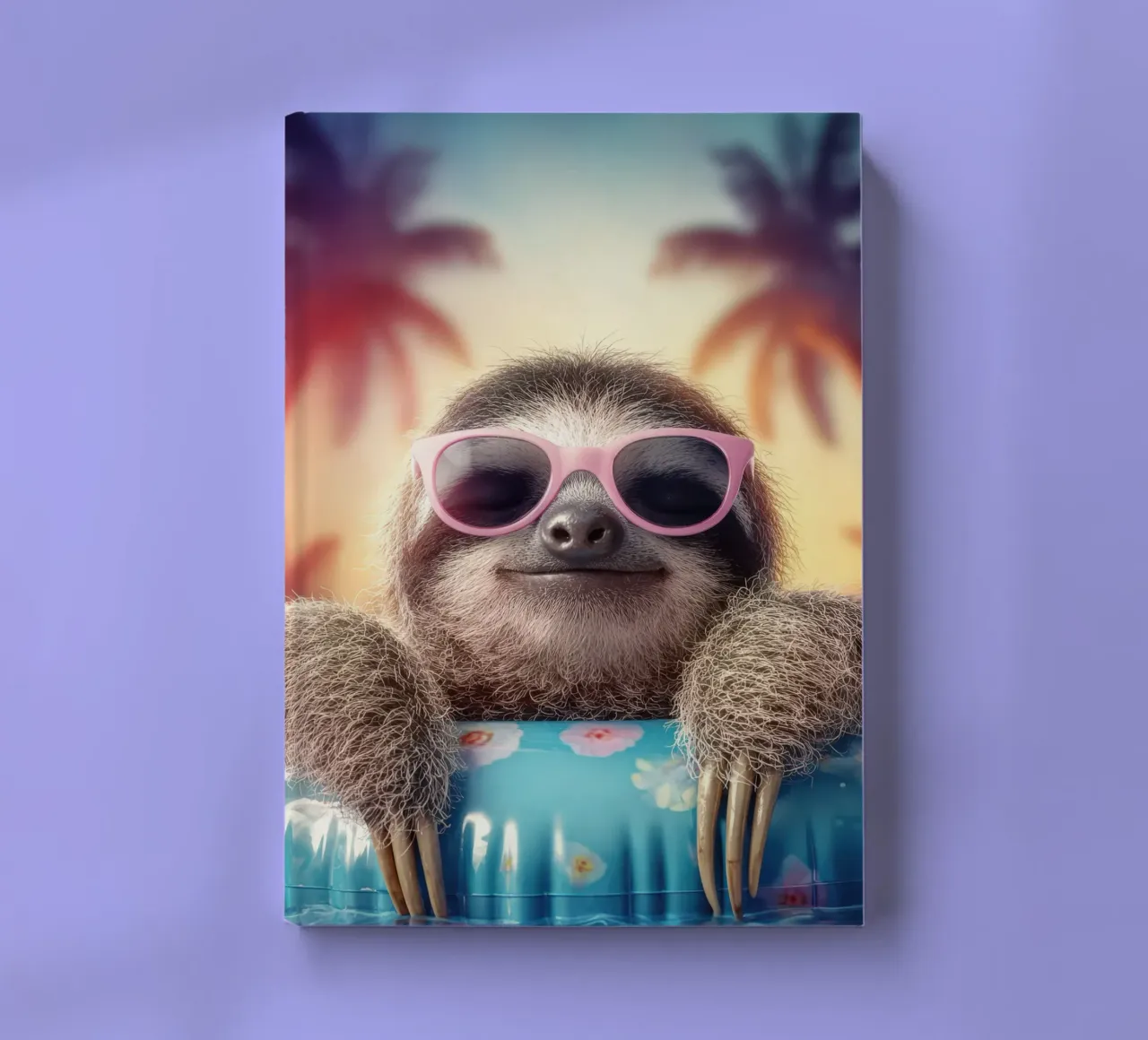 Summer animals: Sloth with sunglasses bathing notebook by SlothStella
