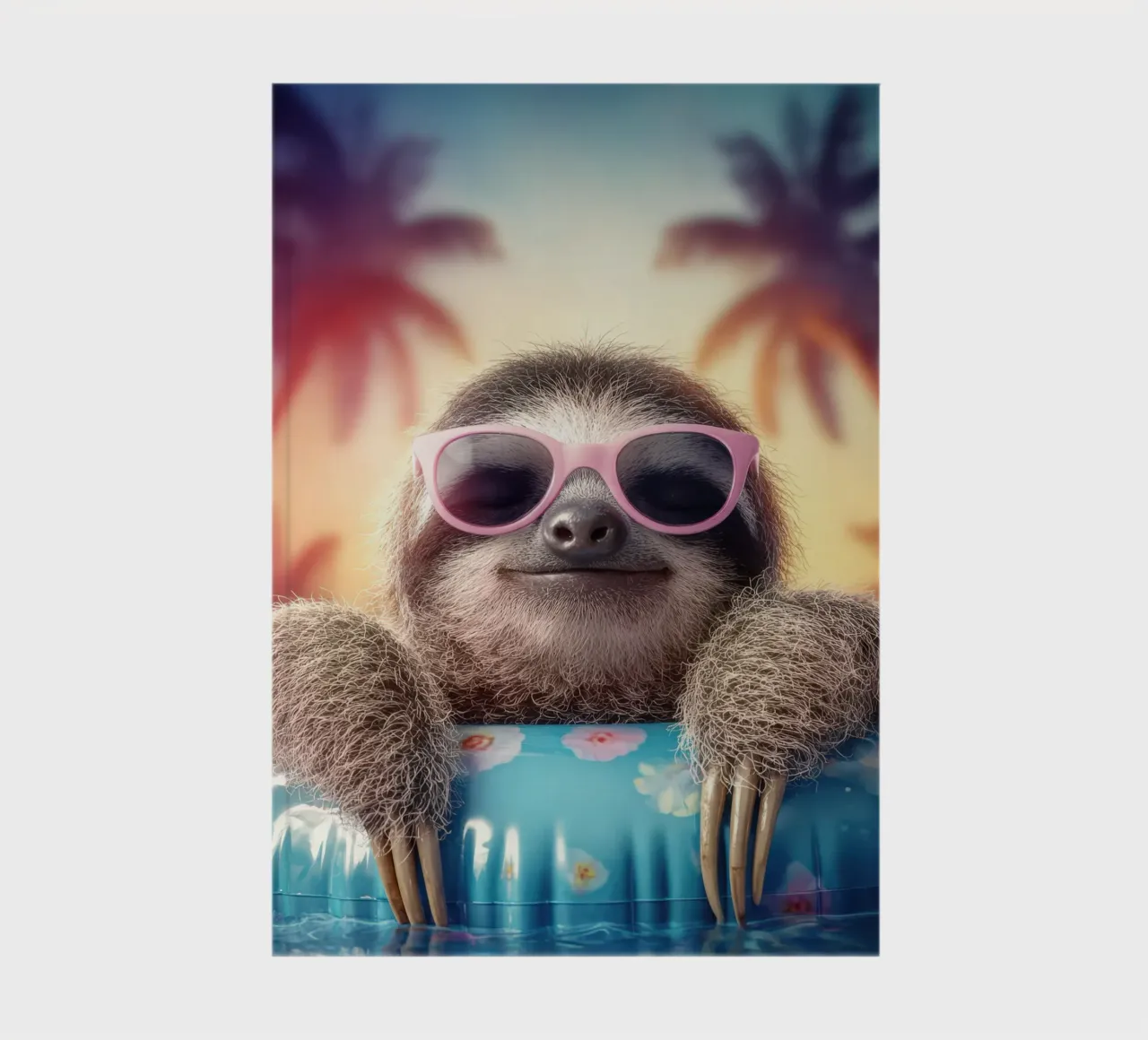 Summer animals: Sloth with sunglasses bathing notebook by SlothStella