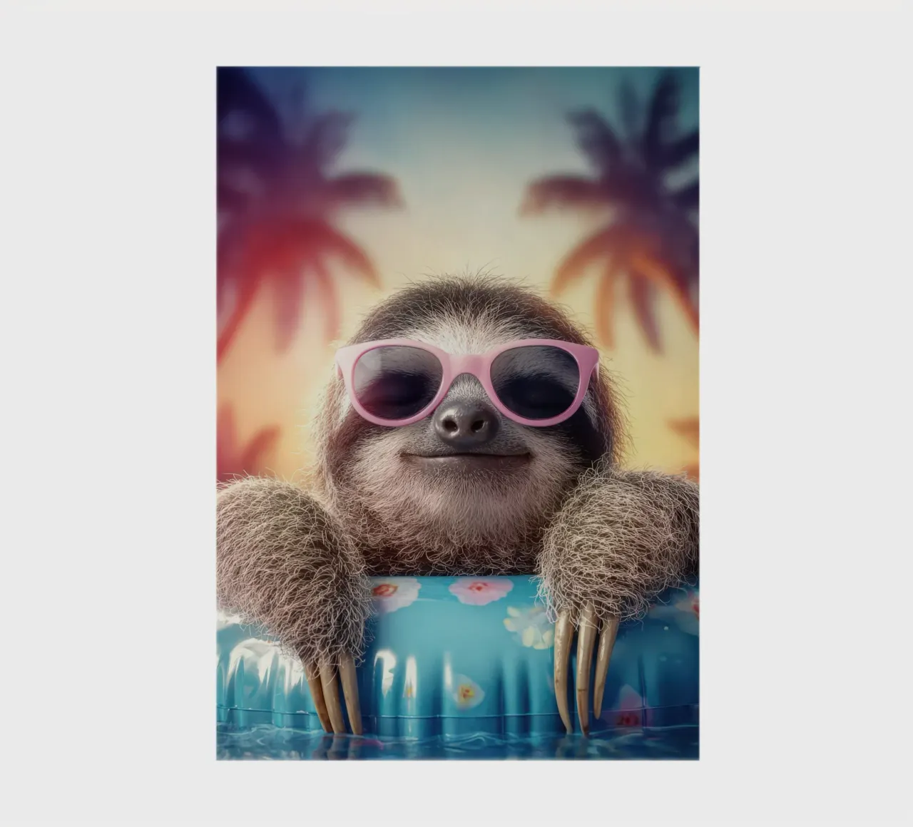 Summer animals: Sloth with sunglasses bathing notebook by SlothStella