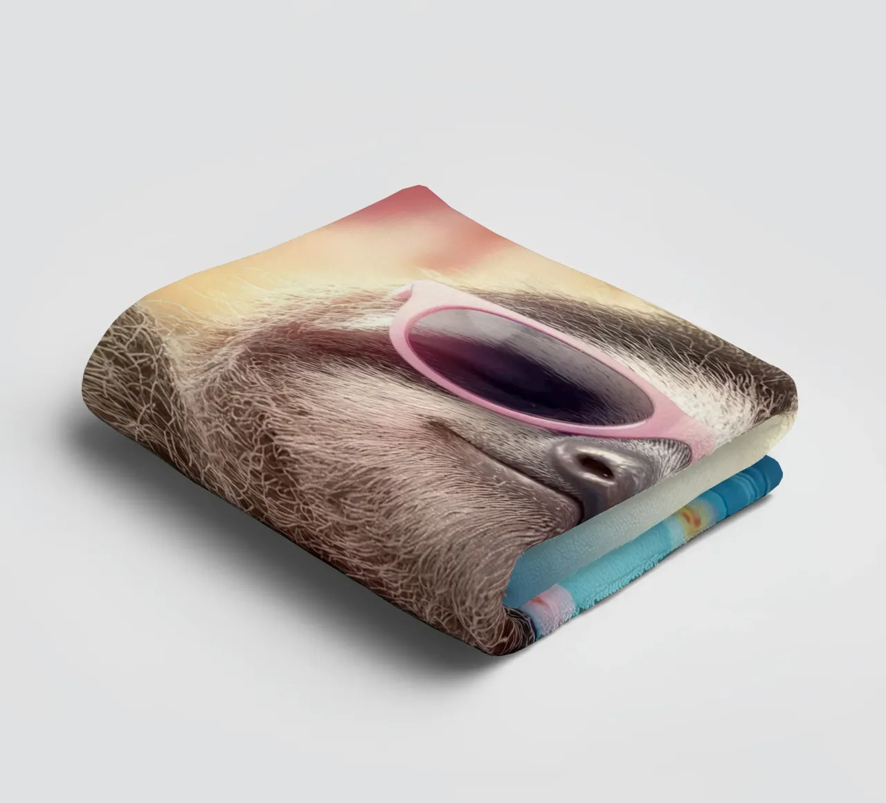 Summer animals: Sloth with sunglasses bathing towel by SlothStella
